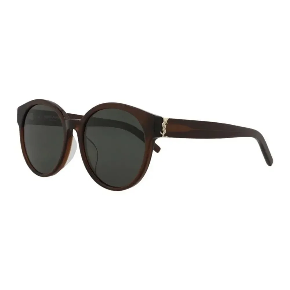 Saint Laurent $520 Women’s SL M31/F Brown Polarized Sunglasses Gold Logo NEW